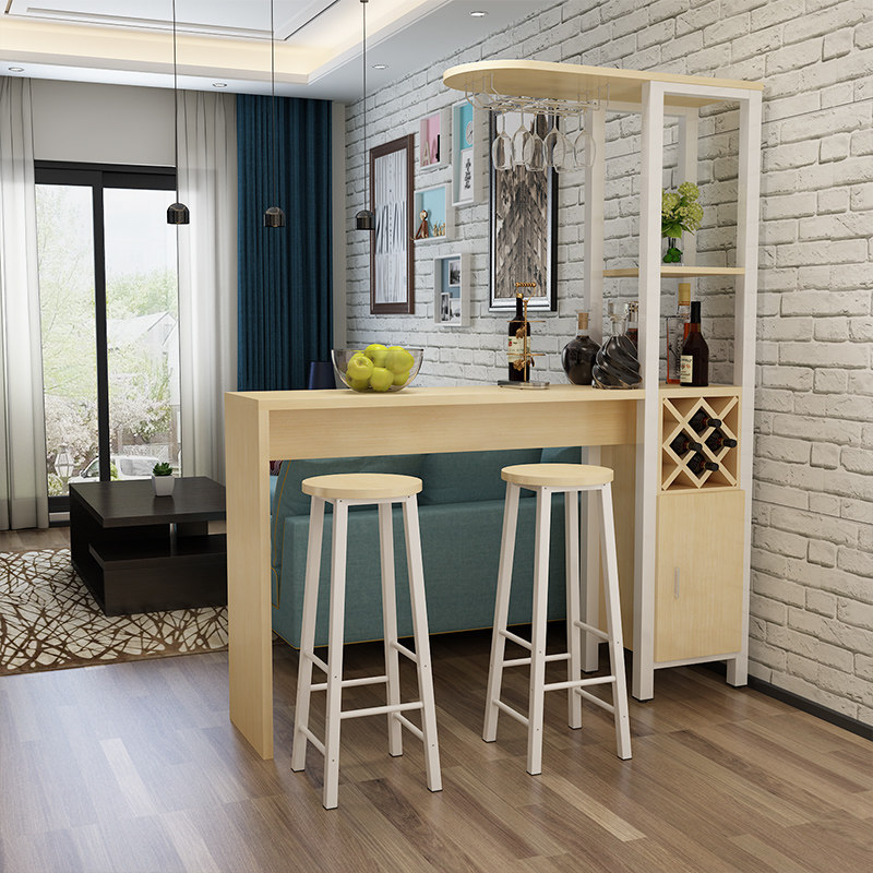 吧台简约现代家用酒柜玄关转角隔断创意高脚吧台
