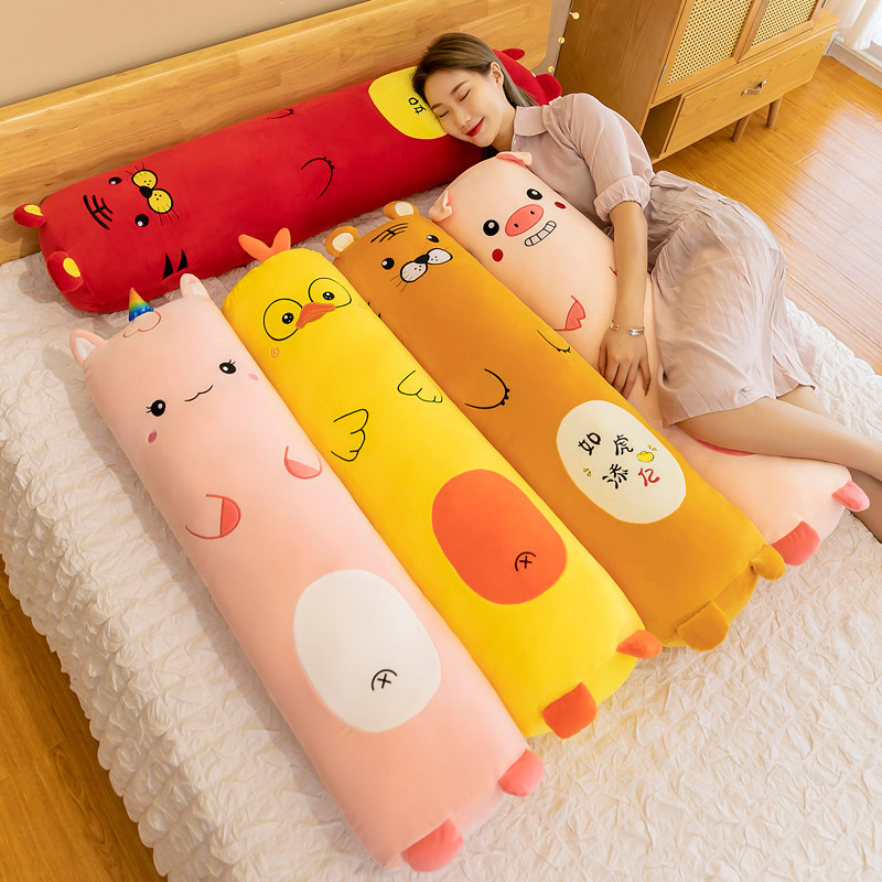 老虎抱枕长条毛绒玩具睡觉床上公仔超软圆柱夹腿毛绒