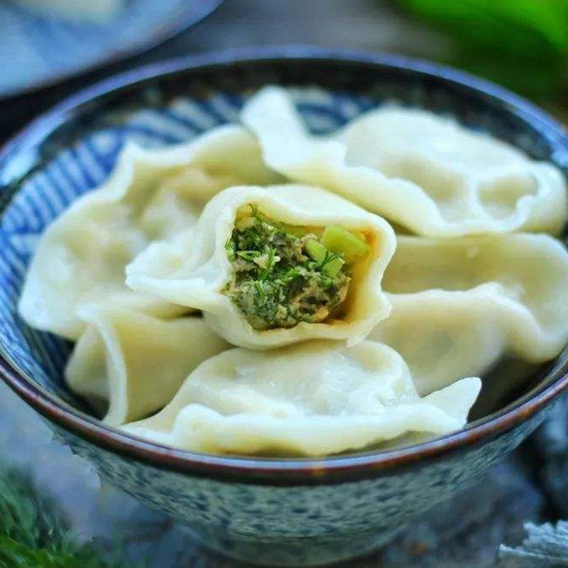 饺子老八茴香鸡蛋水饺450g18只速冻九美斋素水饺