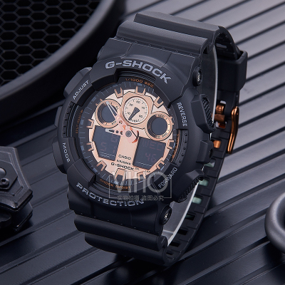 卡西欧casio手表武士双显防水运动石英男表ga100cf1a日韩腕表