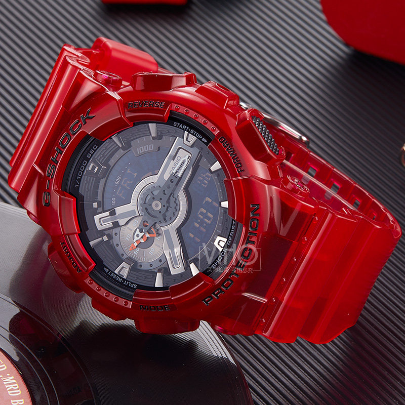 casio卡西欧手表红色防水运动权志龙同款日韩腕表