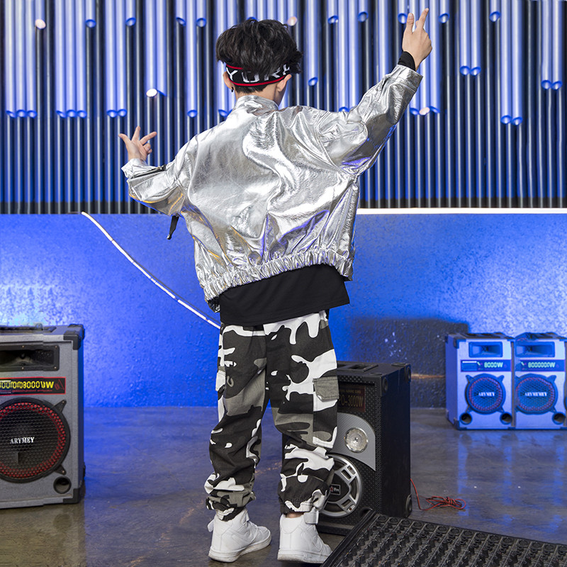 儿童架子鼓演出服男童街舞套装表演衣服帅气嘻哈潮元旦女童爵士舞