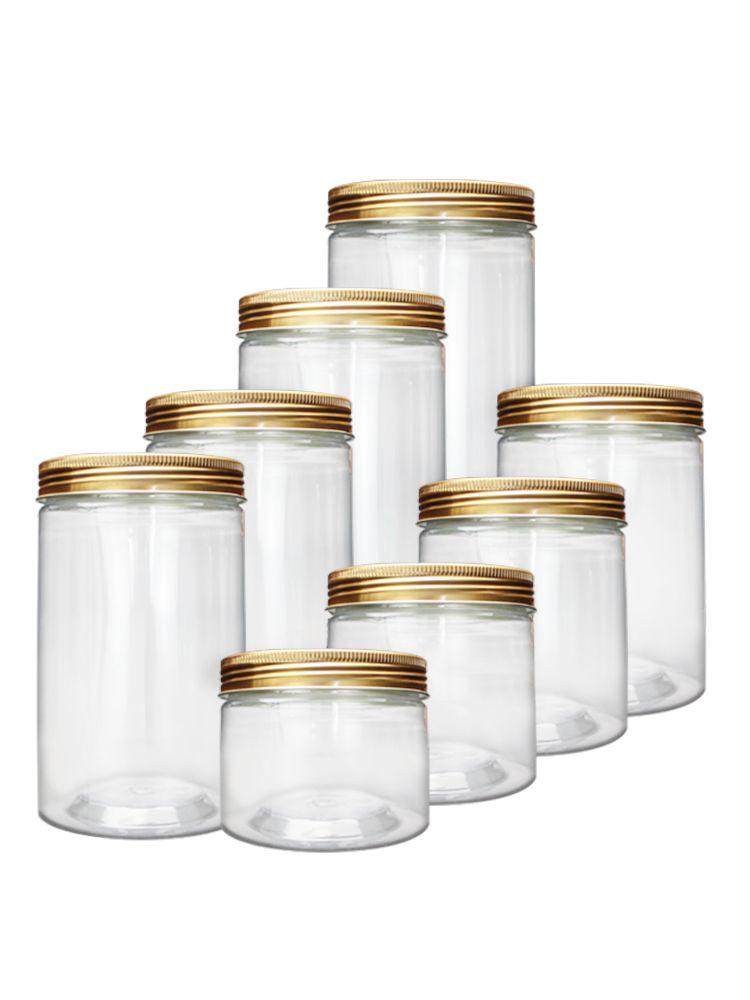 高档85j铝盖pet蜂蜜塑料瓶子透明食品密封罐带盖花茶零食饼干罐包