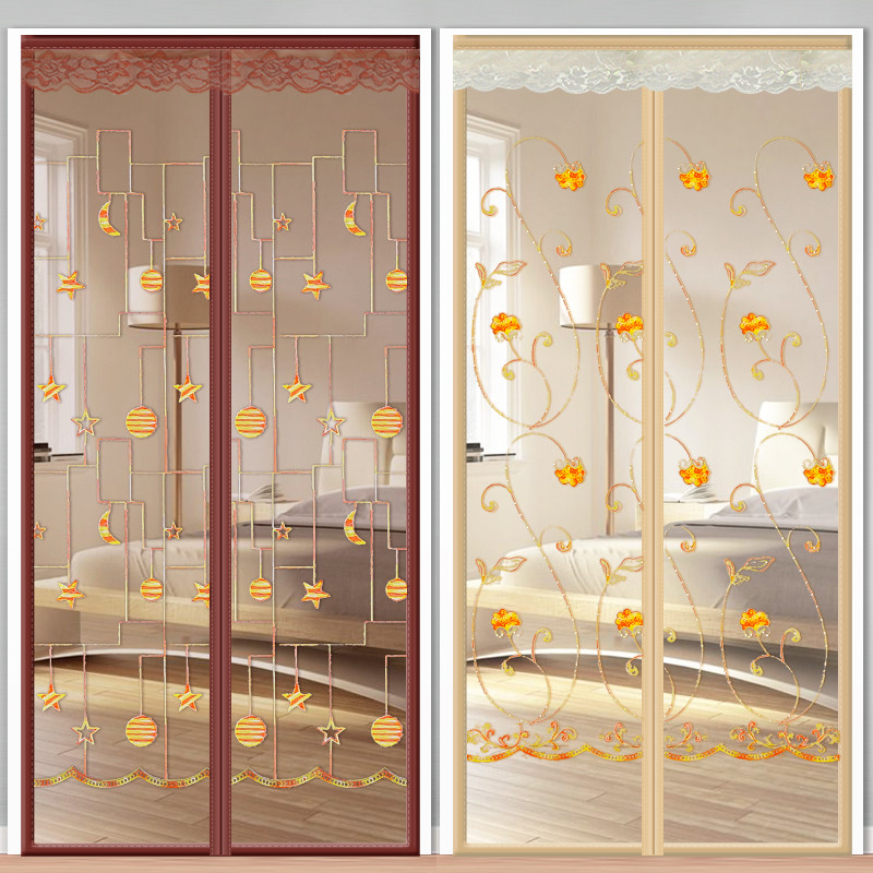 防蚊门帘高档磁性网纱魔术贴纱门自粘夏季客厅门帘