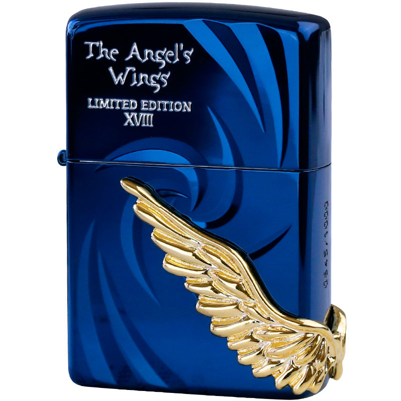 原装正品zippo芝宝煤油打火机天使之翼幸运翅膀限量版1000 收藏级