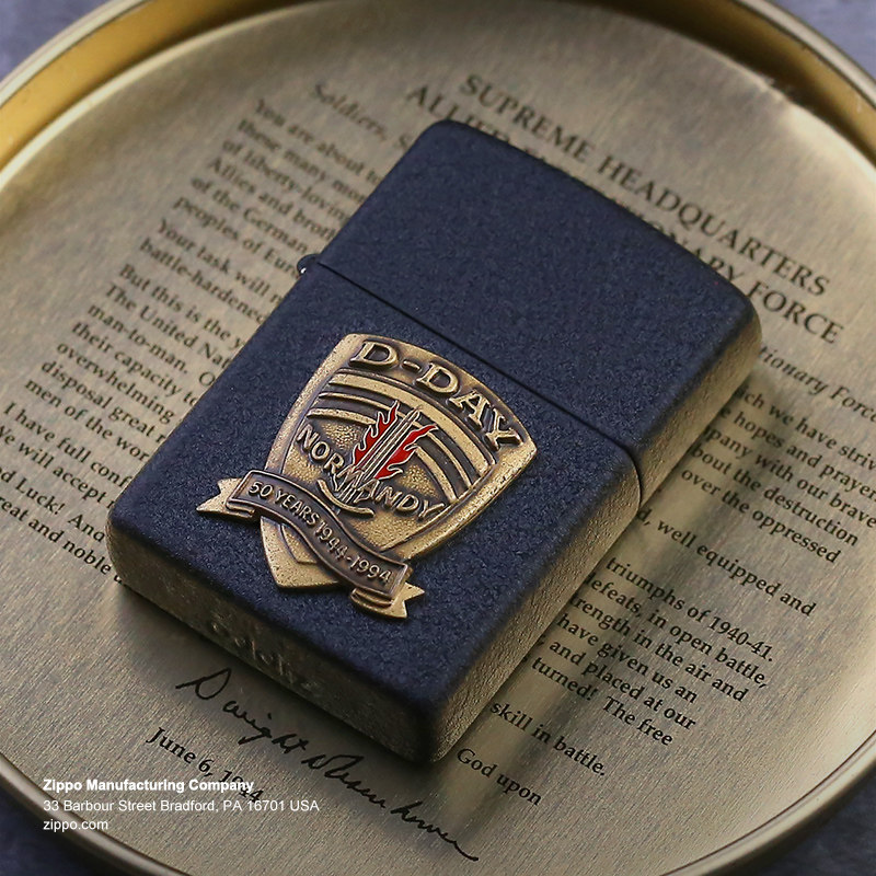 正版zippo煤油防风打火机 诺曼底登陆50周年纪念c94年度机 收藏级