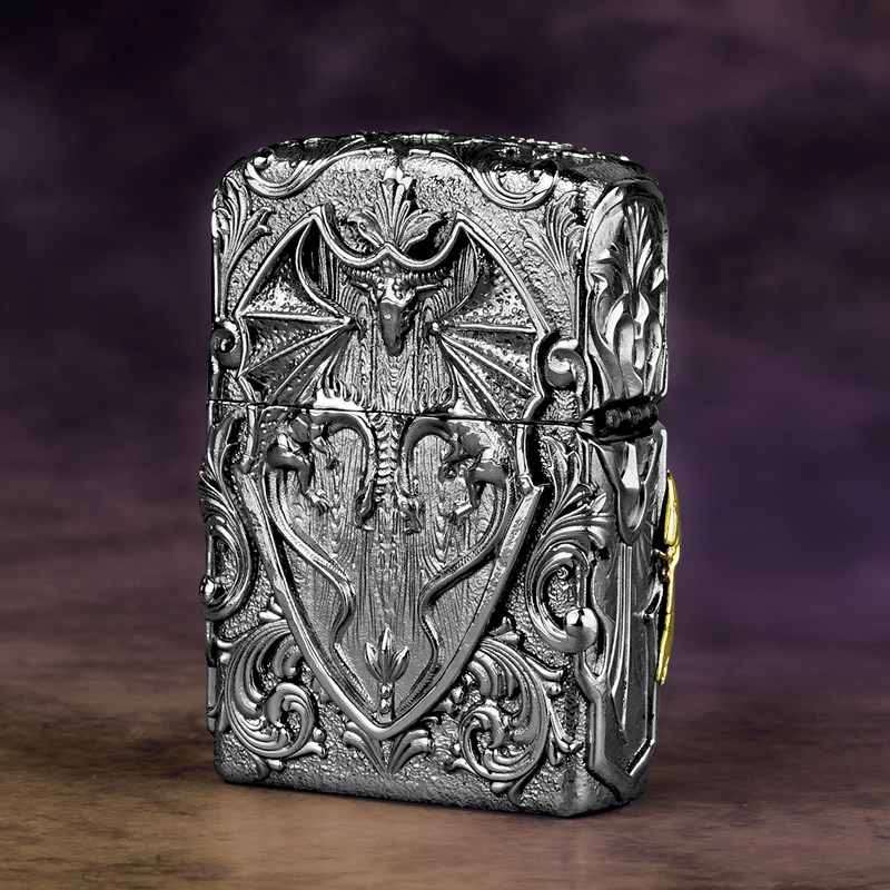 正版zippo防风煤油打火机守护天使盔甲纯铜贴章手工zippo