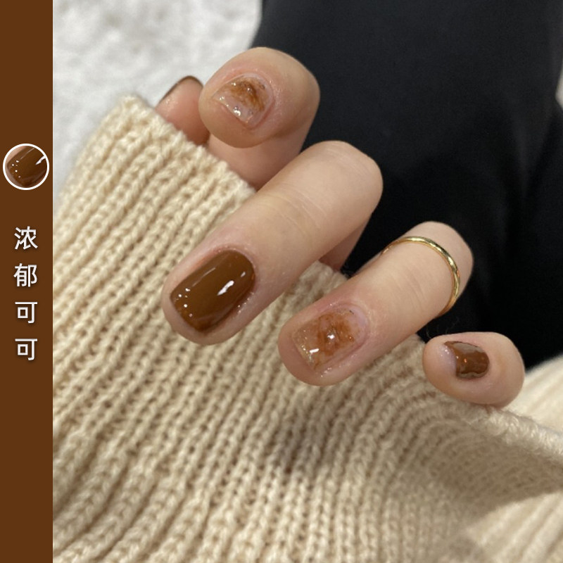 甲油2021年新款浓郁可可可色指油甲胶焦糖棕色指甲彩妆