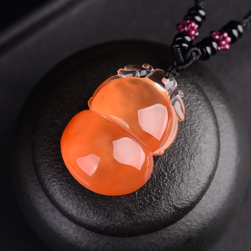 葫芦开光本命年红水晶吊坠福禄红兔兔毛平安男女项坠