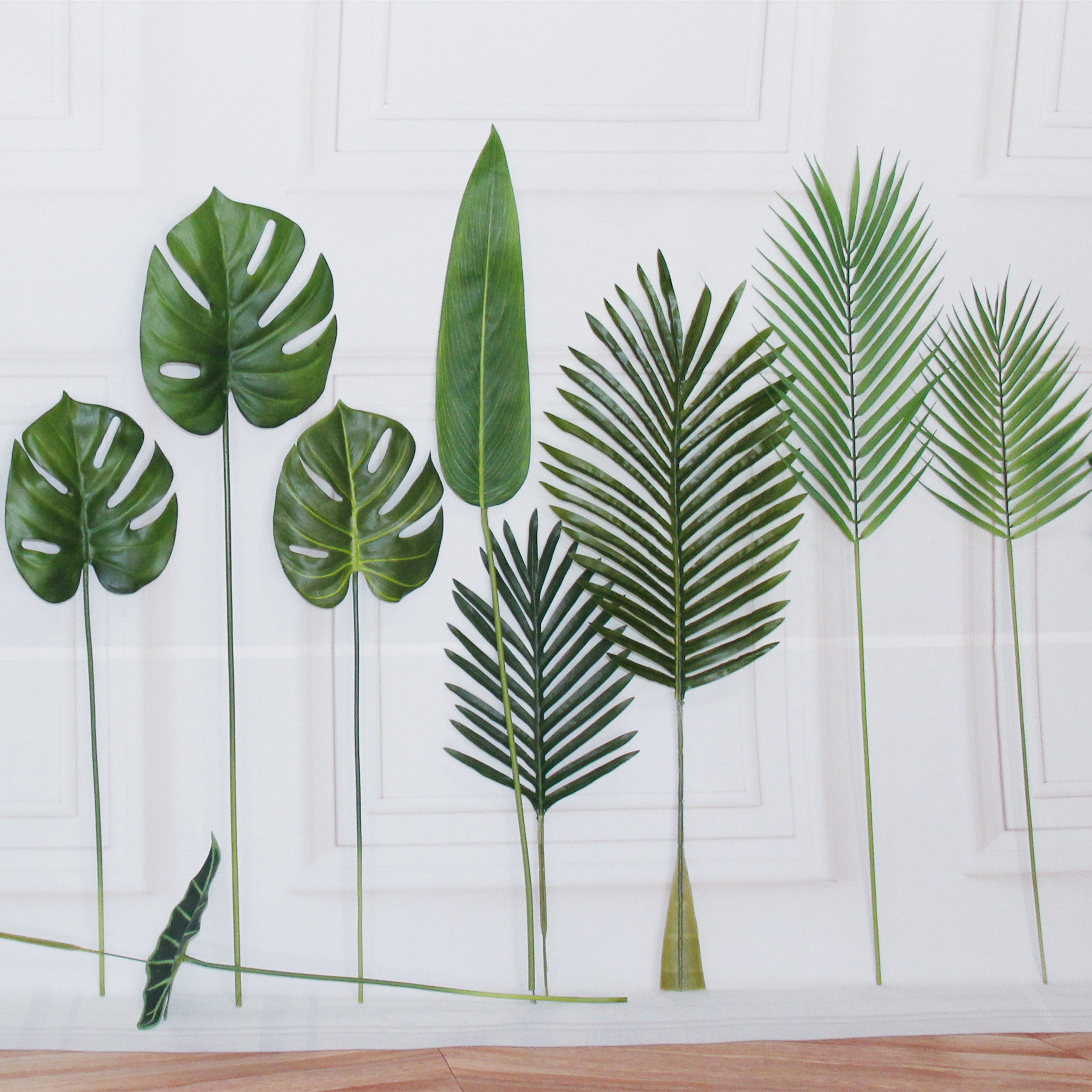 仿真葵叶大叶装饰摄影插花单枝绿植叶散尾植物仿真绿植