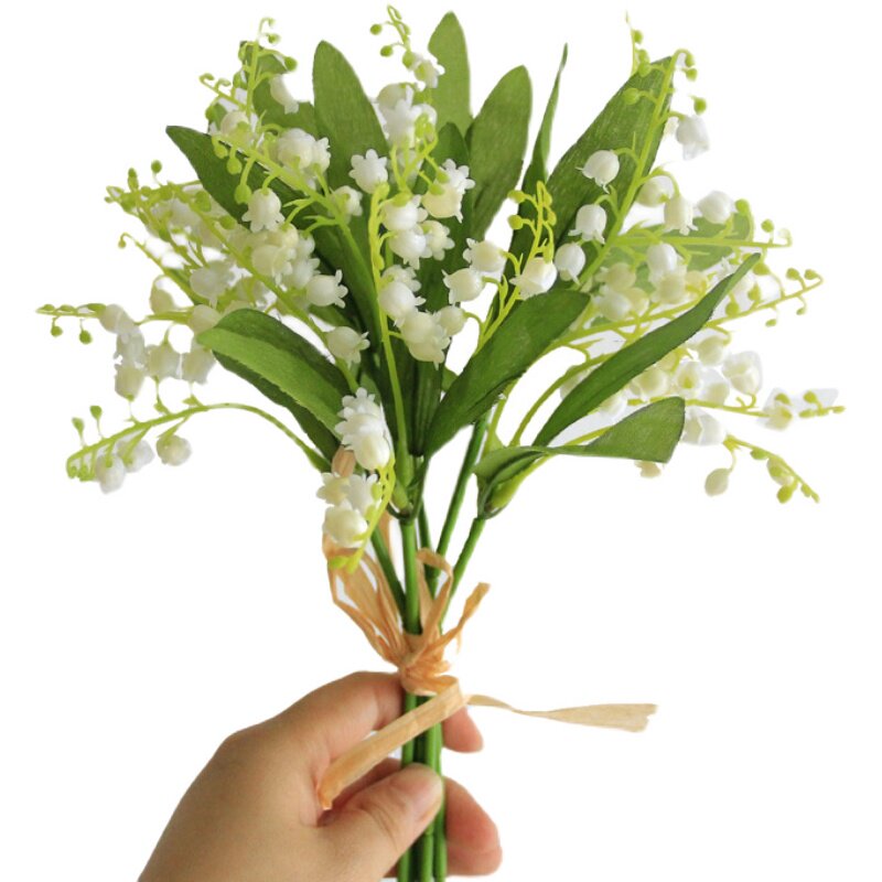 北欧仿真花铃花铃兰兰花新娘手捧花束铃铛家居装饰仿真花