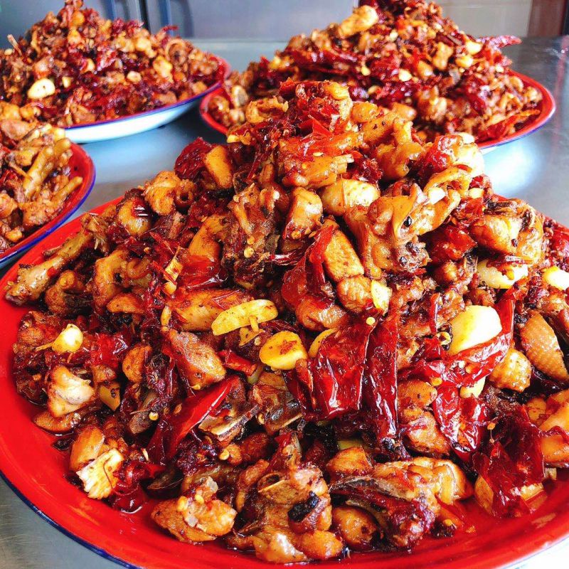 新疆特产柴窝堡辣子鸡大盘干煸鸡现炒现发真空鸡熟食