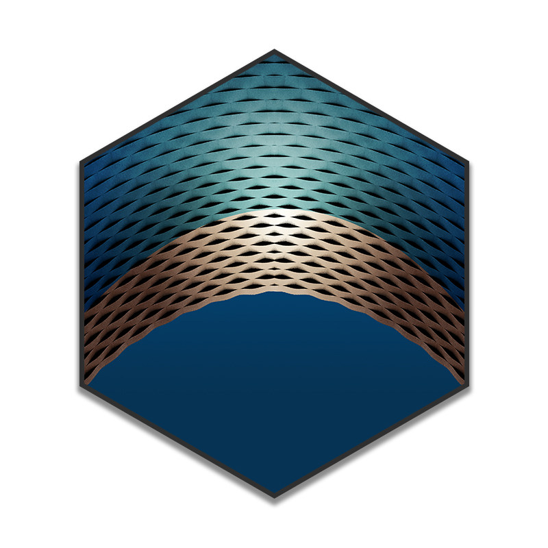 现代简约餐厅六边形装饰画组合菱形挂画样板房餐桌背景墙现代装饰画