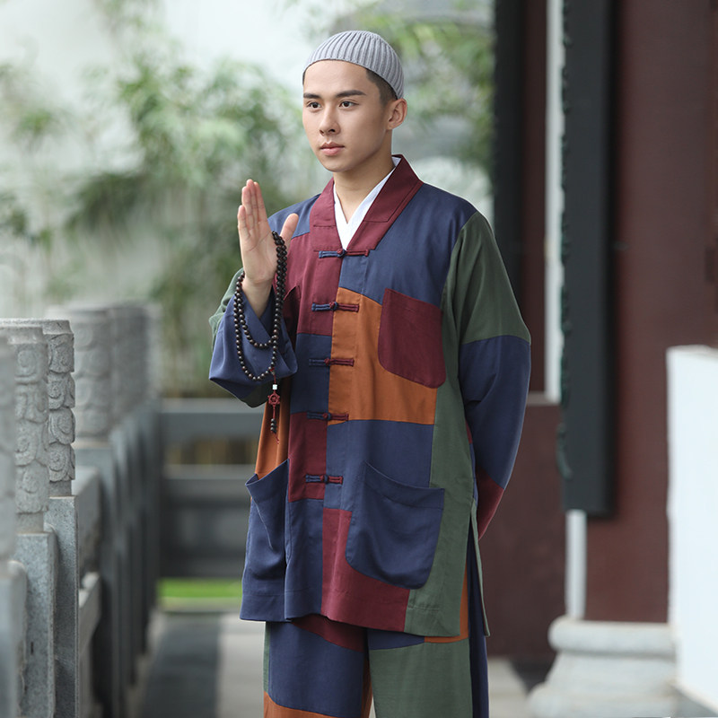 今臣尚远春夏天丝麻百衲衣短褂套装僧服僧装补丁衣僧衣和尚服佛教
