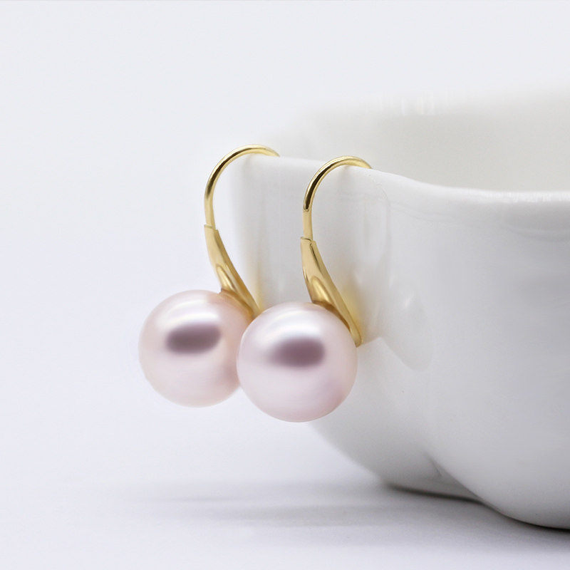 花蜜珠宝日本akoya海水珍珠18k金精致精致高跟鞋耳饰