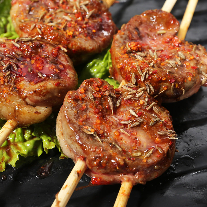 柒鲜内蒙古锡盟新鲜羔羊腰子子串羊肾烧烤食材羊肉串