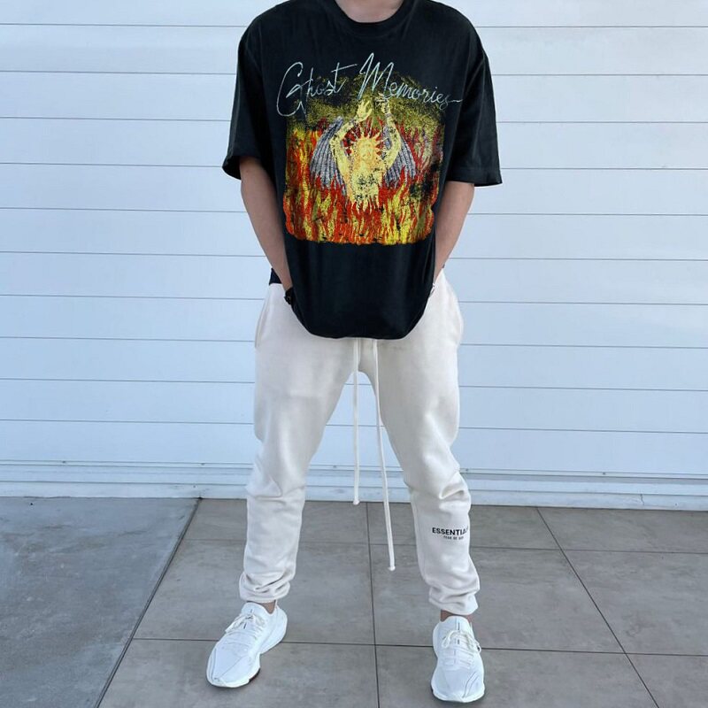 saintmichael复古短袖vintage做旧水洗耶稣fog宽松t恤