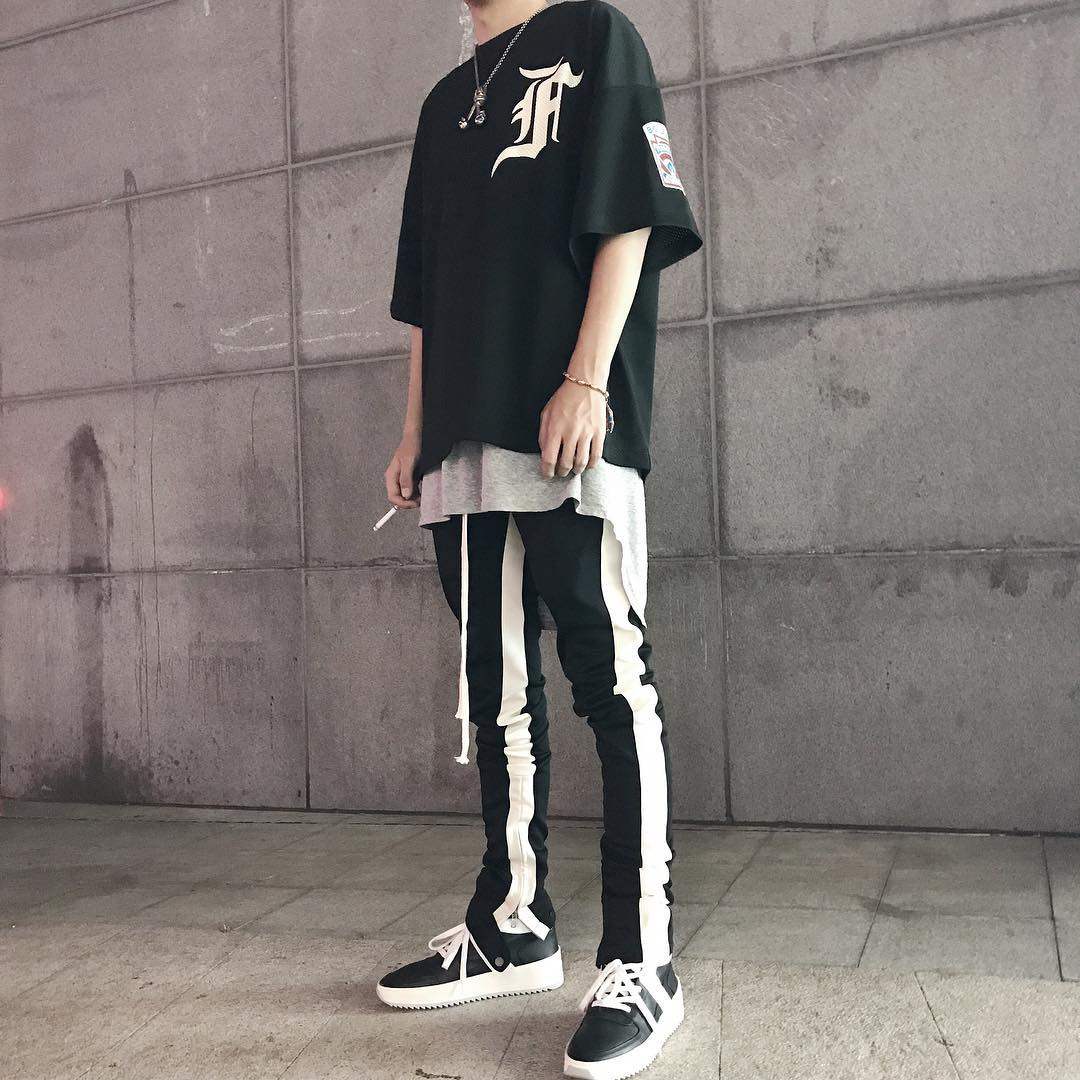 fog高街内外无袖不规则嘻哈主线男潮背心打底t恤