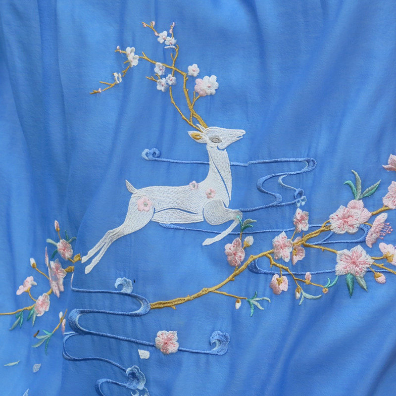 钟灵记鹿鹤鸣日常汉服交领袄裙绣花改良保暖春秋冬装明制女琵琶袖