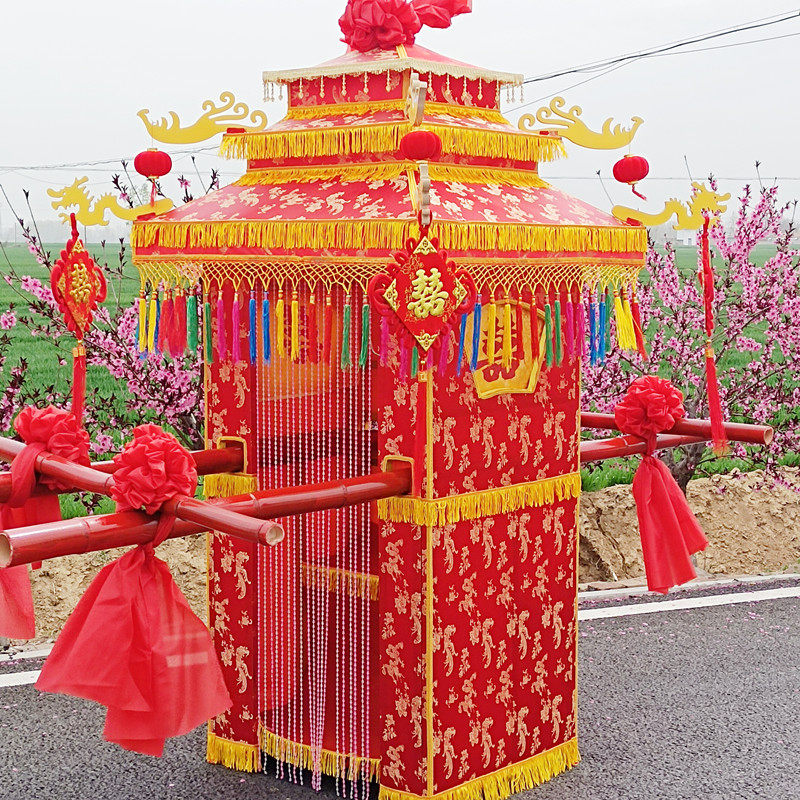 花轿中式婚礼喜轿结婚迎亲新娘轿子八抬大轿拱门
