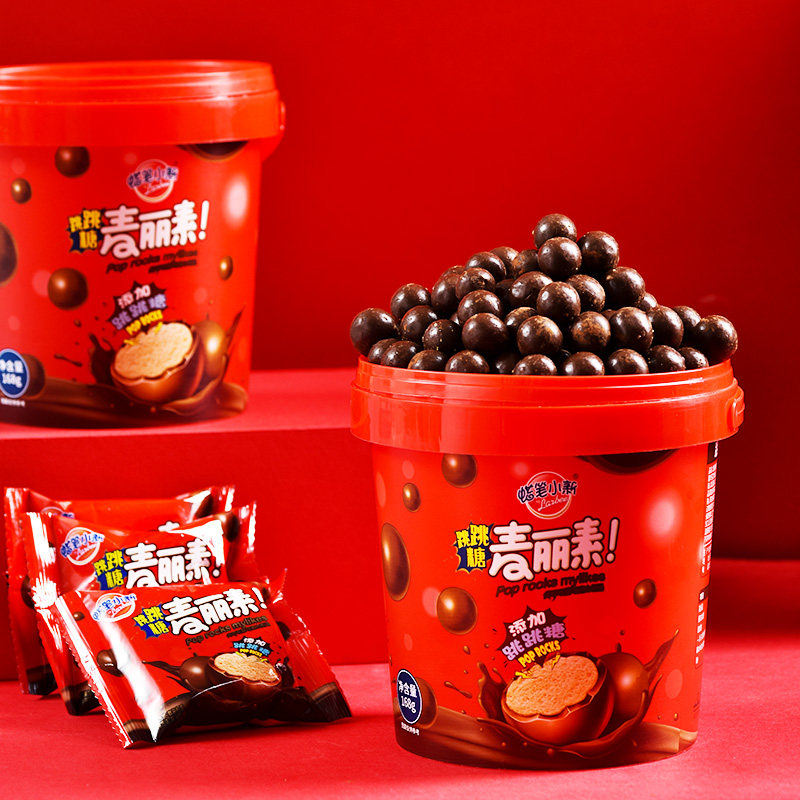 蜡笔小新麦丽素素巧克力豆168g桶装巧克力球送礼物网红零食网红