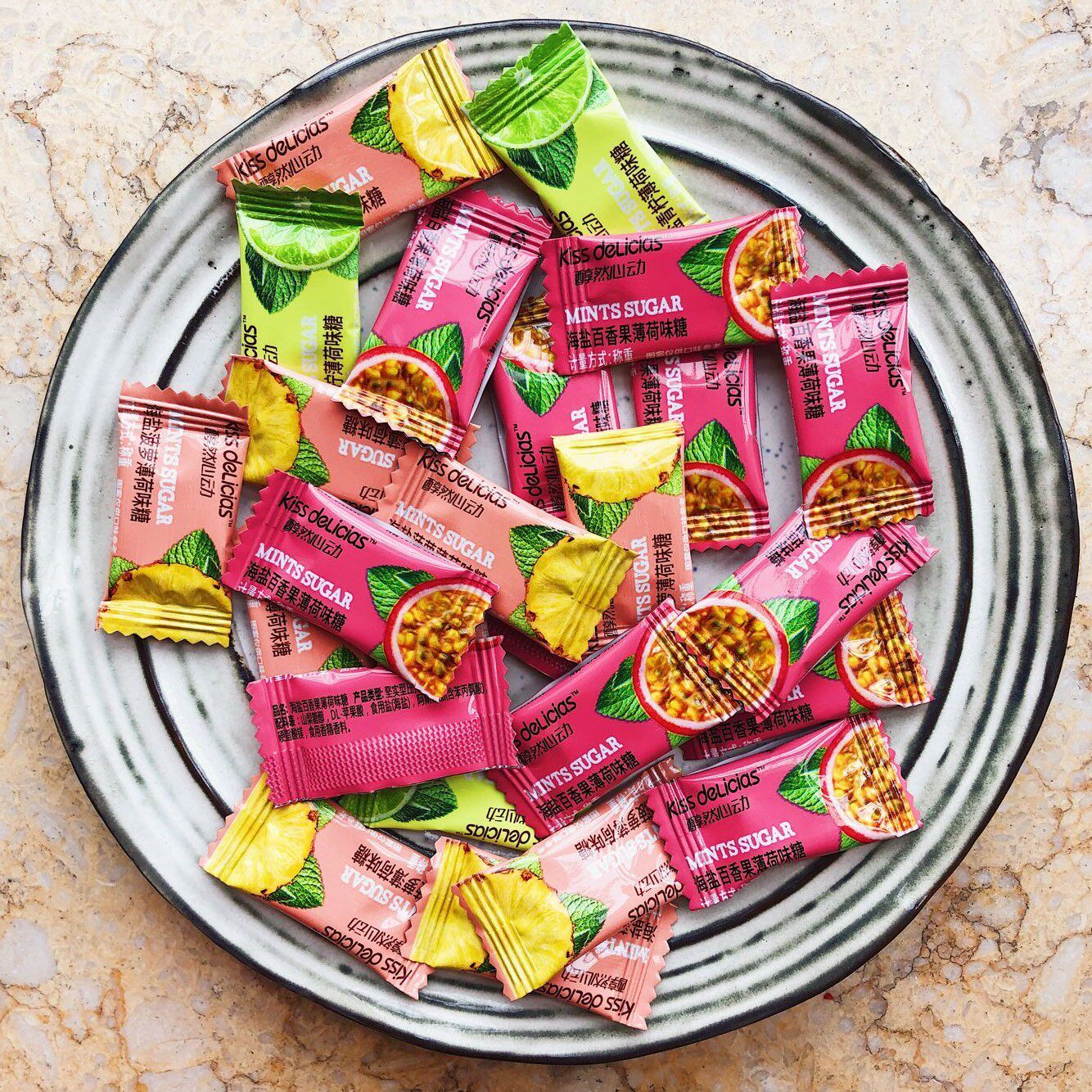 醇然什锦kiss网红糖果薄荷心动留兰香荔枝玫瑰糖果