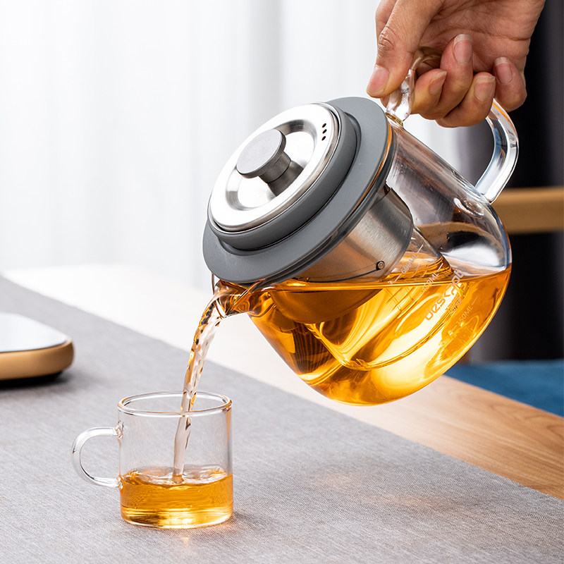 玻璃旋转升降茶壶过滤茶具泡茶壶家用办公室简易懒人冲茶器飘逸杯