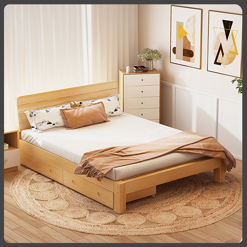 实木木床18米松木双人经济型现代简约15m出租房简易实木床