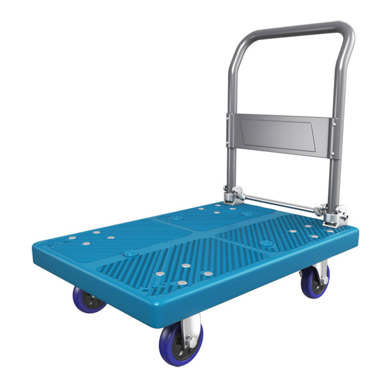 小推车拉货购物买菜小拉车手推平板车拖车折叠便携快递搬运拉杆车-mc