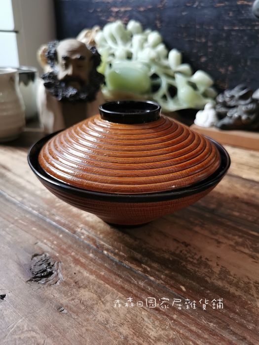 日本漆器回流福州天然木胎茶碗木钵大漆莳绘漆器