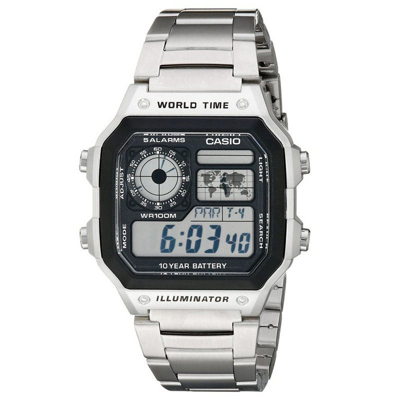 casio卡西欧复古钢带防水手表ae1200whd1wh1b130010004日韩腕表