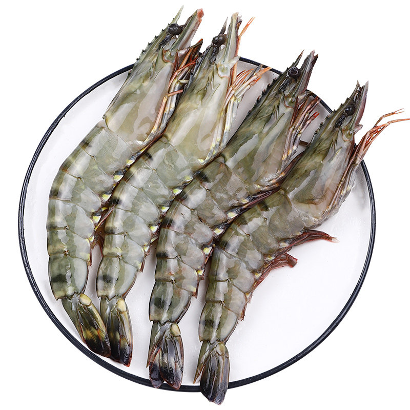虎虾越南青虾九节对虾老虎大虾超大斑节水产冻虾