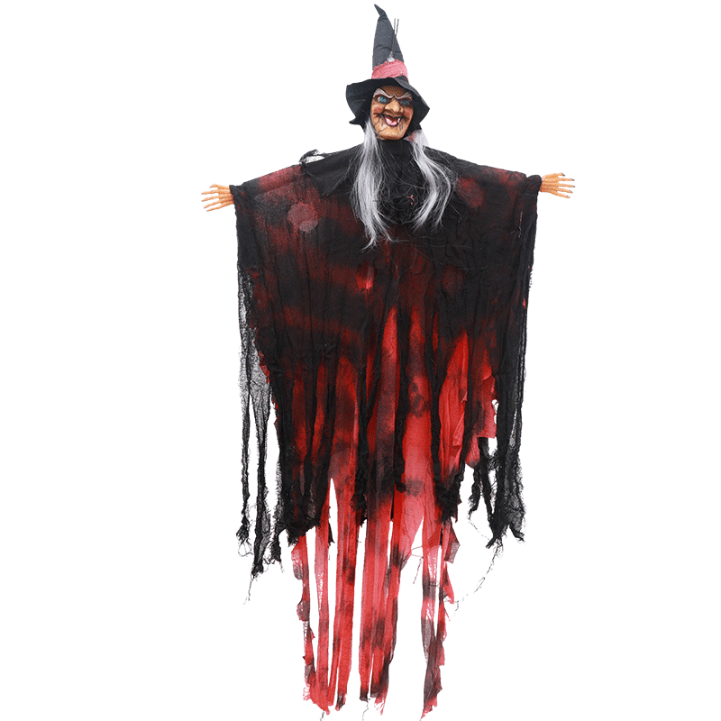 万圣节女巫吊鬼屋装饰吓人道具鬼声控怪笑声装饰品酒吧派对装扮
