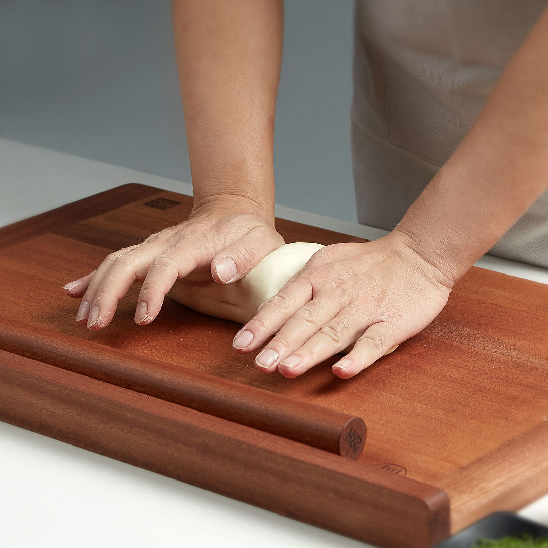 火候乌檀木擀面板杖(沙比利)家用案饺子皮板和面板大号实木加厚