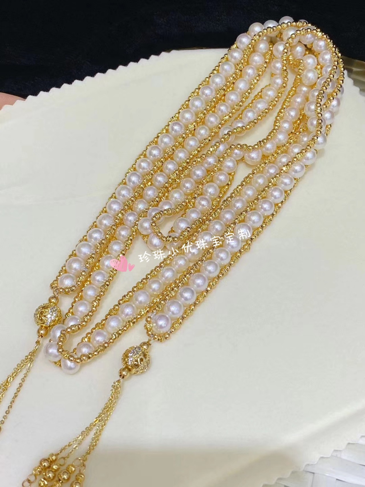 yo天然淡水珍珠重工手工编织项链流苏抖音其他
