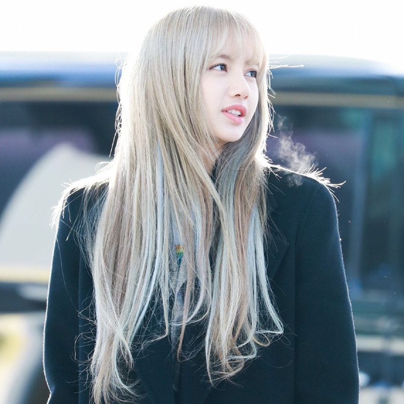 芒果微卷蓬松自然卷发长卷灰色气质lisa韩式日常整顶假发