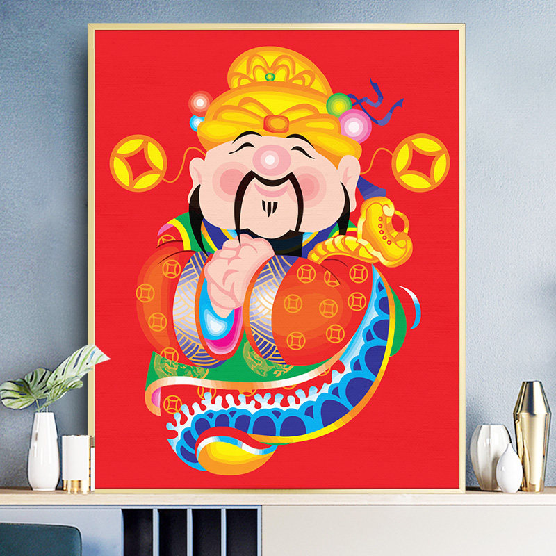 缘色数字油画diy手工填色减压现代简约客厅财运装饰画diy