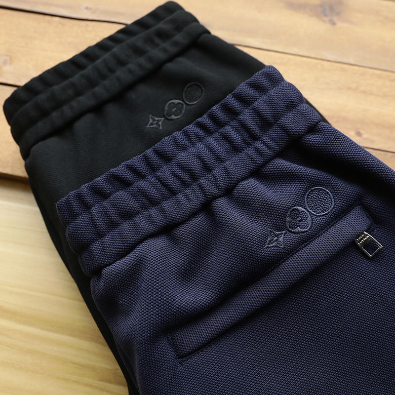 轻奢线！抗起球颗粒感面料！秋冬新款加绒加厚男士束口运动休闲裤