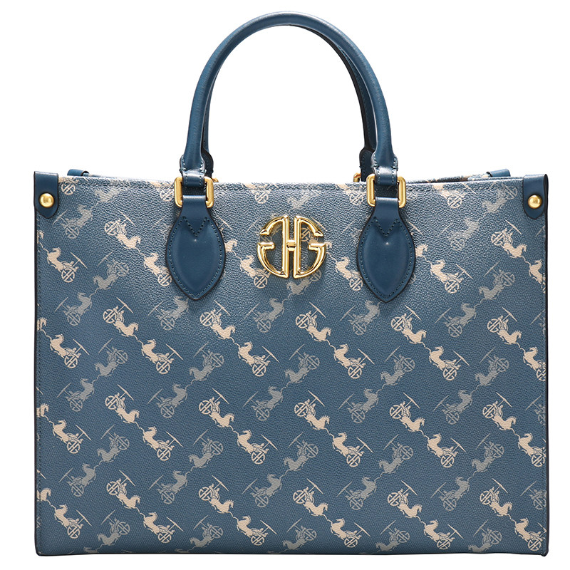 hanguerck千禧千禧蓝蓝色奢侈品ghg国潮战马手提托特包