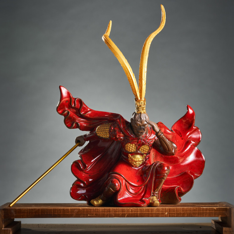 辉道战胜齐天大圣孙悟空摆件家居玄关客厅装饰陶瓷摆件