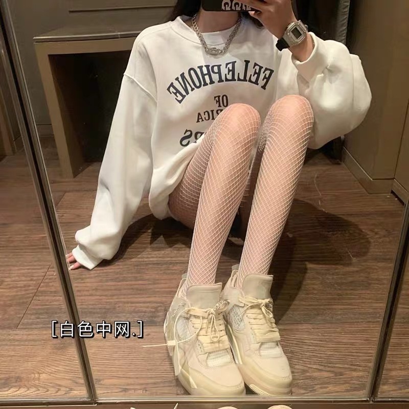 黑色jk情趣性感网红火辣ins连裤袜鱼大网格连裤袜