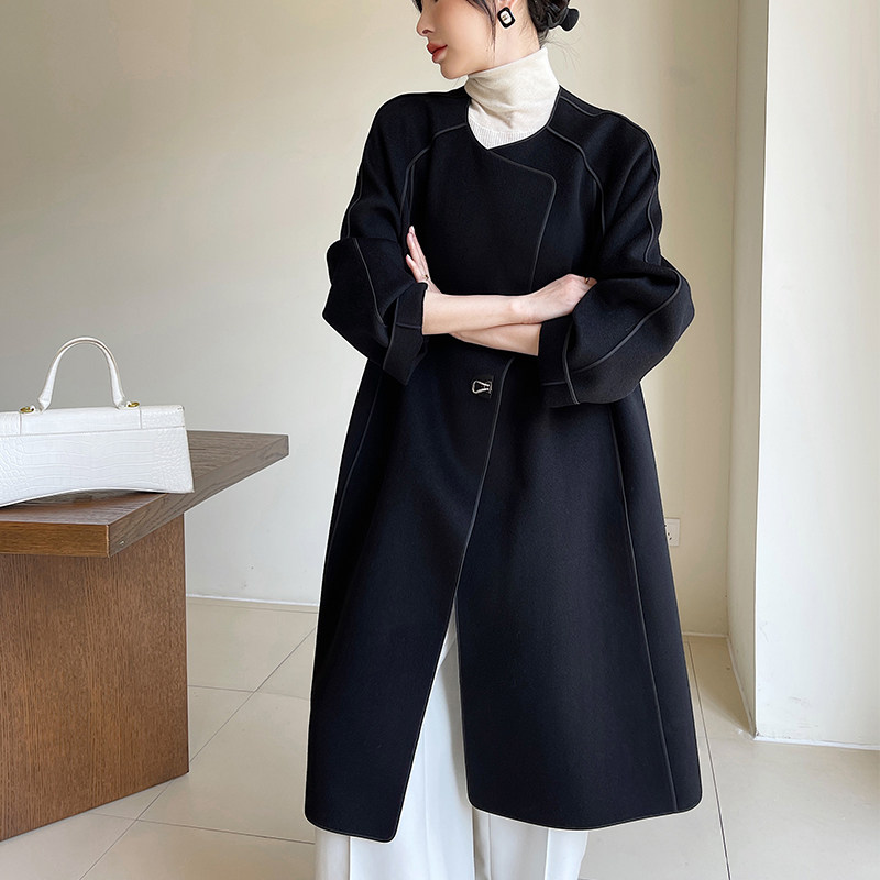 女士双面羊绒大衣中长款包2022秋冬新款高端毛呢外套