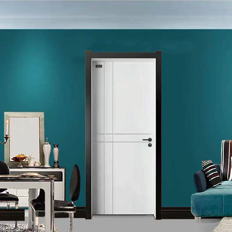 现代简约实木复合卧室门房房间黑白平板重庆厂家卧室门