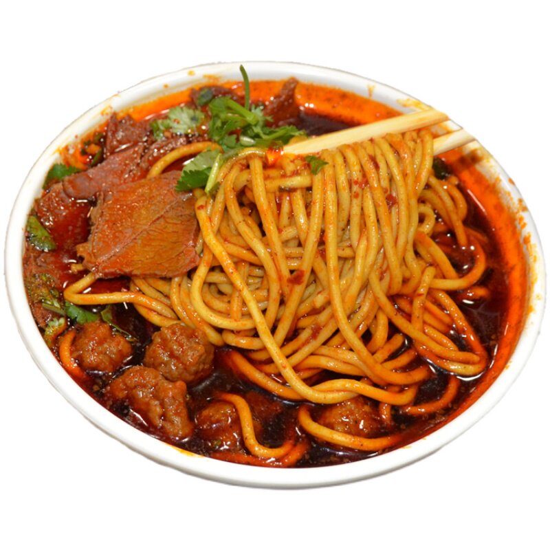 老白家临汾牛肉丸子大碗袋装速食麻辣真空真空包面条