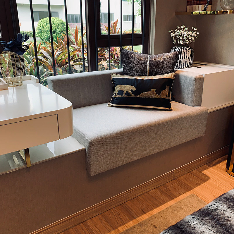 布艺沙发飘窗沙发简约现代卧室小沙发单人网红榻榻米双人懒人沙发