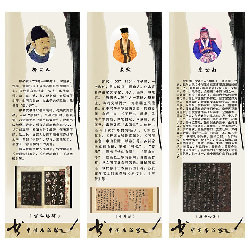 中国古代十大书法家墙贴标语学校班级布置装饰画软装墙贴