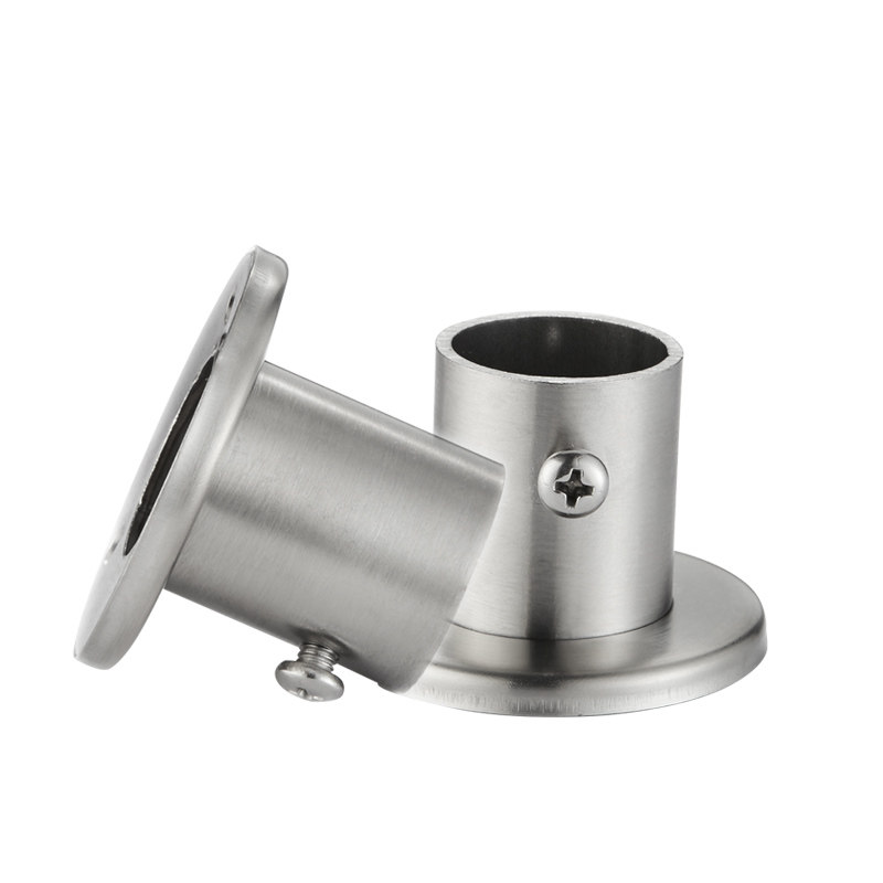 不锈钢阳台晾衣衣柜挂衣杆浴帘杆法兰座单管吊座晾衣杆