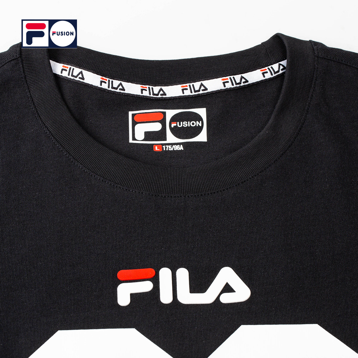 潮牌filafusion男子短袖夏季新款印花宽松半袖t恤