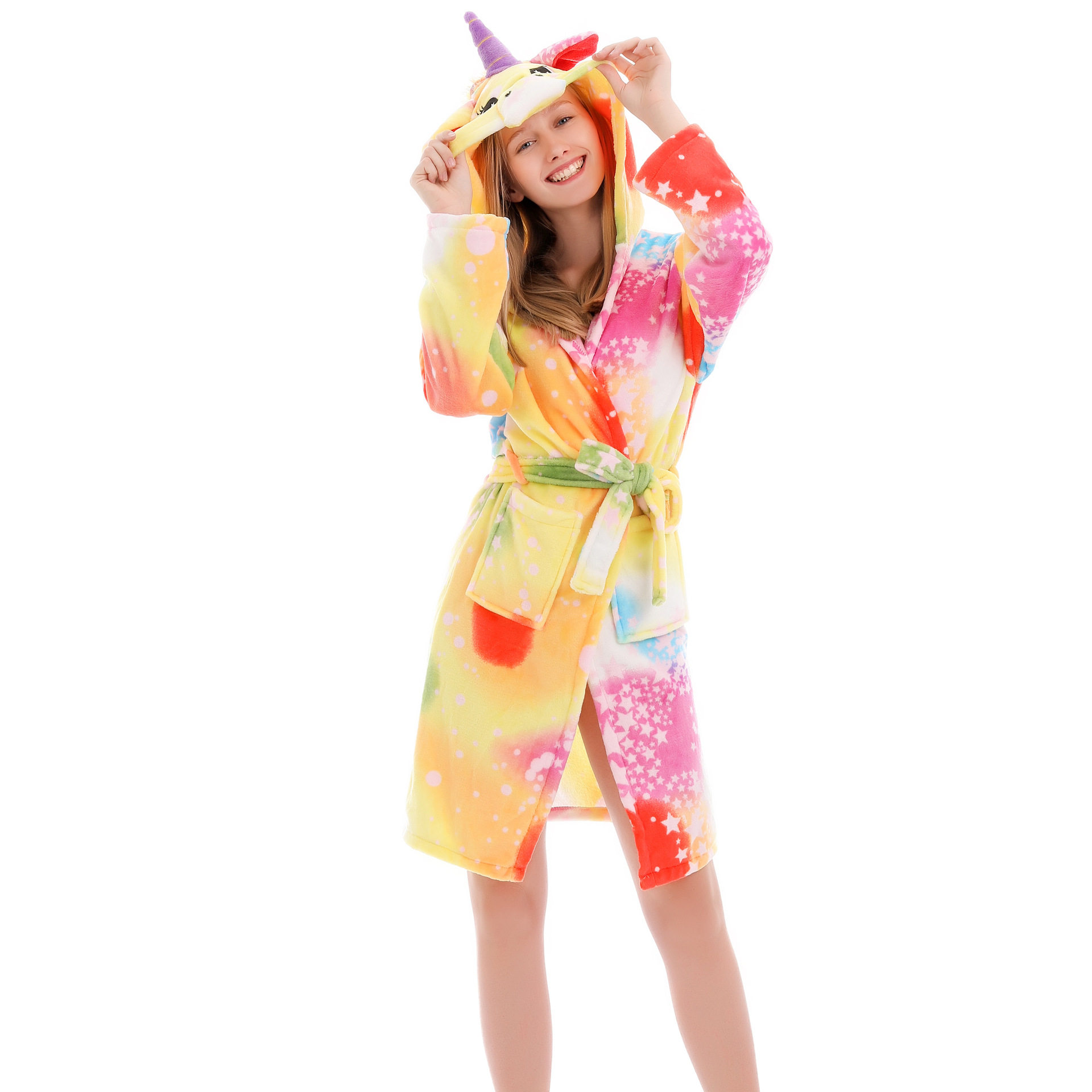 天马成人独角兽裕袍法兰绒睡袍小马宝莉cos小马亲子装服饰