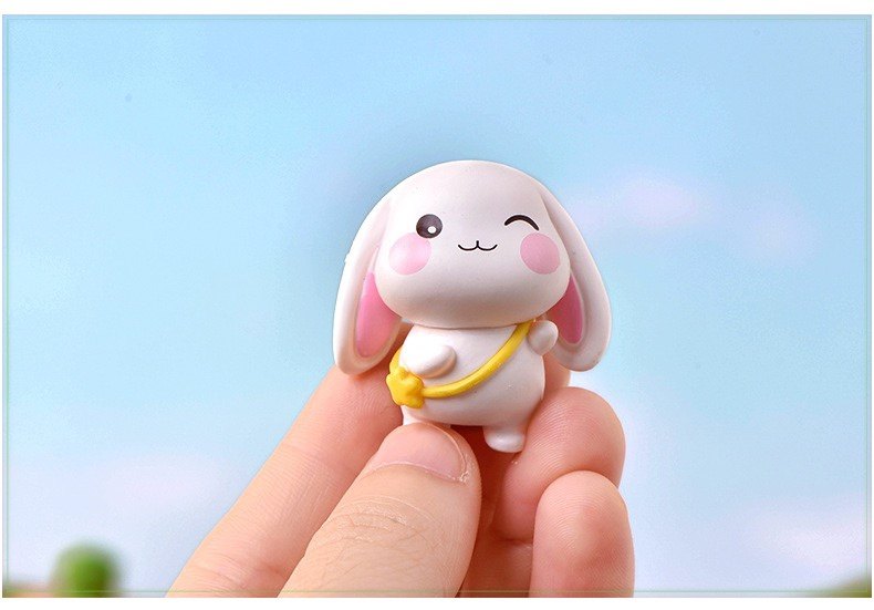 新品可爱弹吉他兔子情侣胡萝卜垂耳兔少女心盲盒玩偶摆件